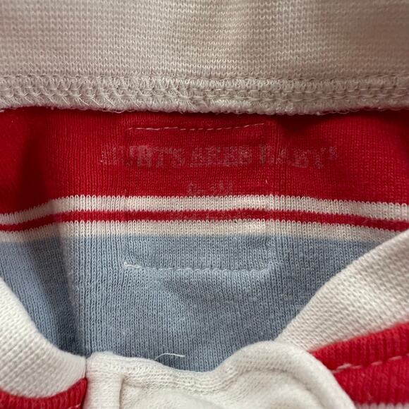Burt’s Bees chunky striped sleeper 0-3 months blue red footed boys hand covers - Picture 3 of 8